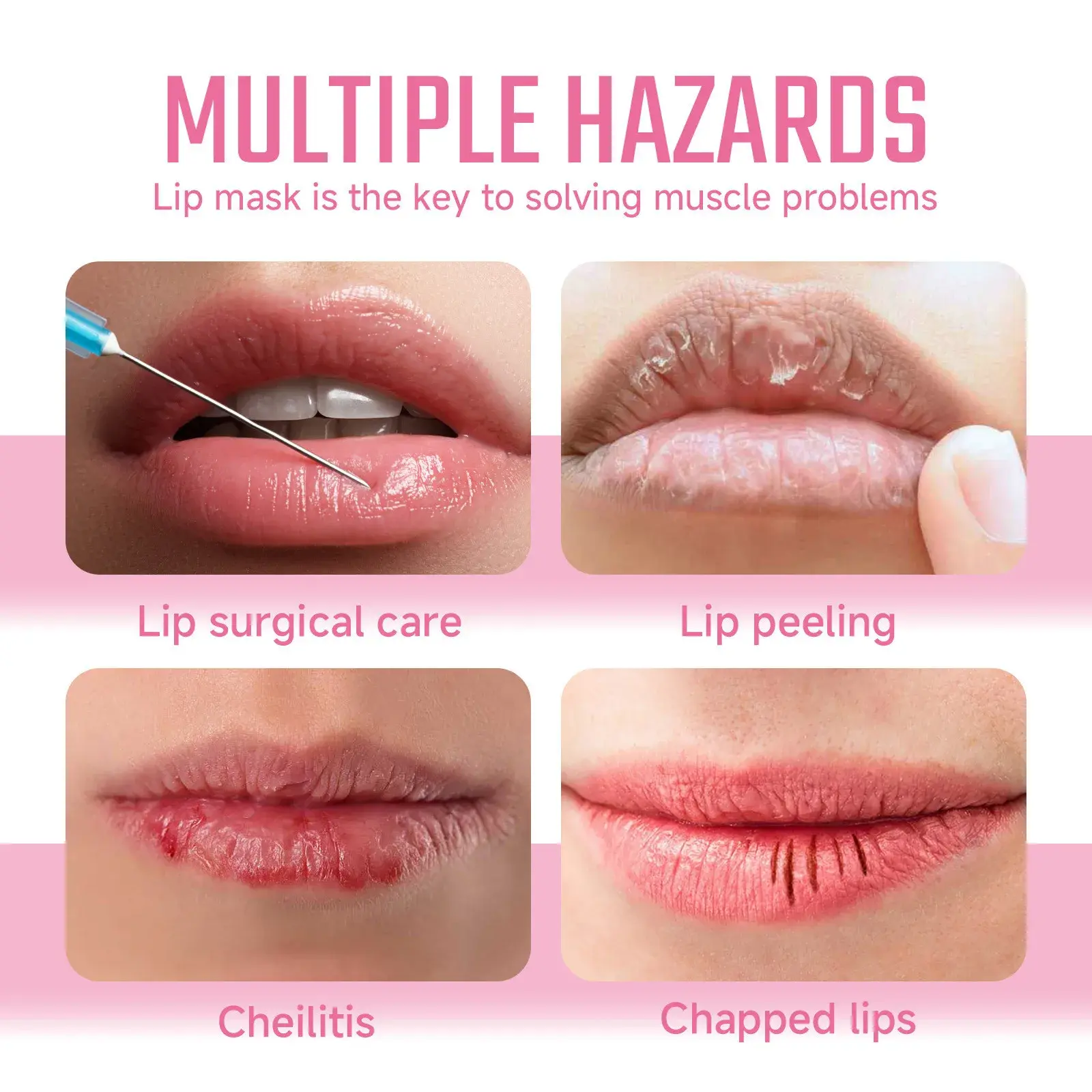 Collagen Lip Mask Fade Lip Line Anti Wrinkle Lips Plumper Hyaluronic Acid Moisturizing Firming Nourish Hydrating Lip Patches Gel