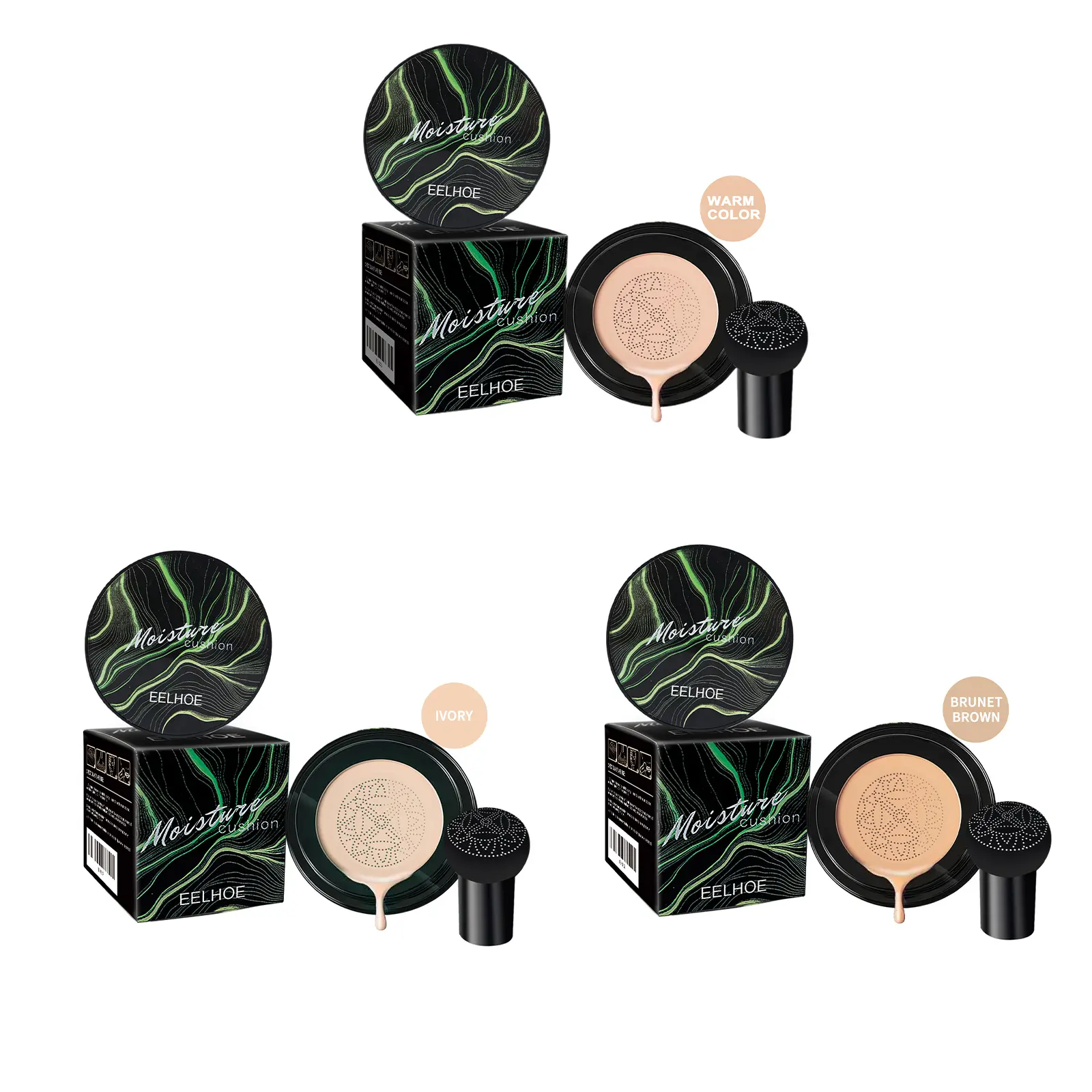 EELHOE Moisturizing Cushion BB Cream Perfect Concealer Glowing Skin Tone Enhance Luster Easy to Operate Lasting Makeup BB Cream