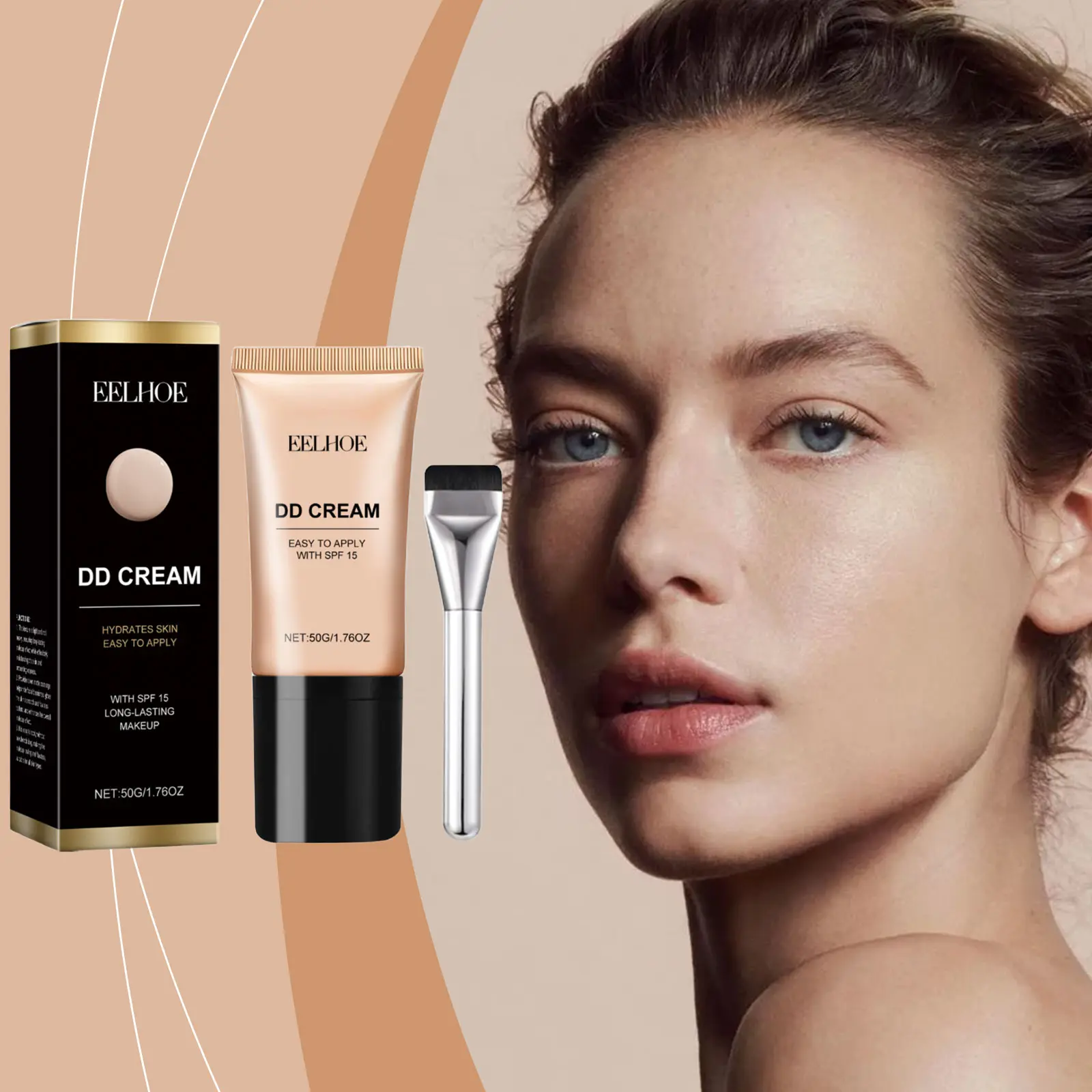 ​EELHOE DD Cream Long Lasting Spf 15 Anti UV Protection Deep Hydration Face Flawless High Coverage Makeup Base Liquid Foundation