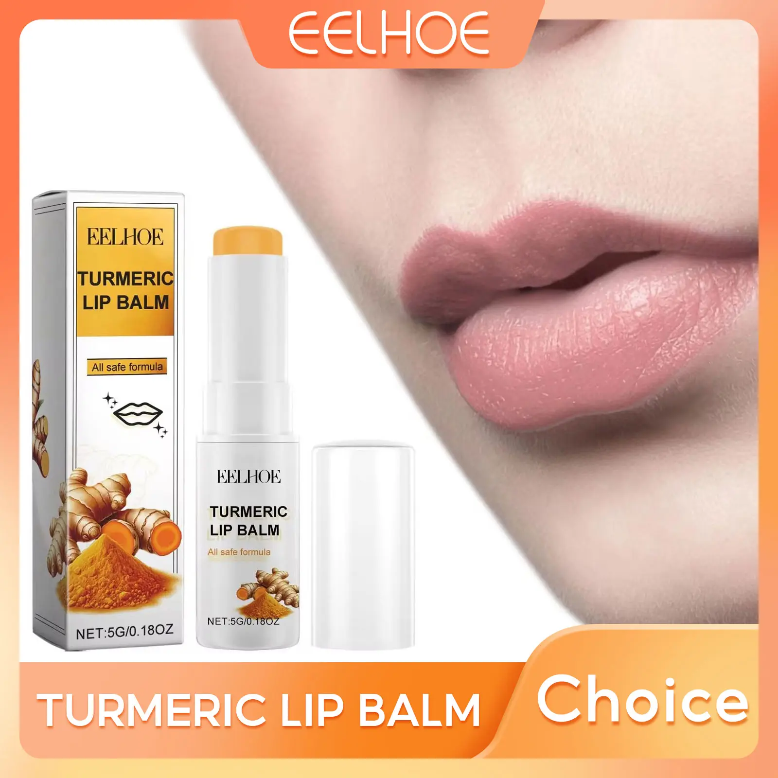 Turmeric Lip Balm Moisturizing Lipsticks Lasting Nourishes Fade Lip Lines Anti-Cracking Hydration Peeling Daily Lip Care Product