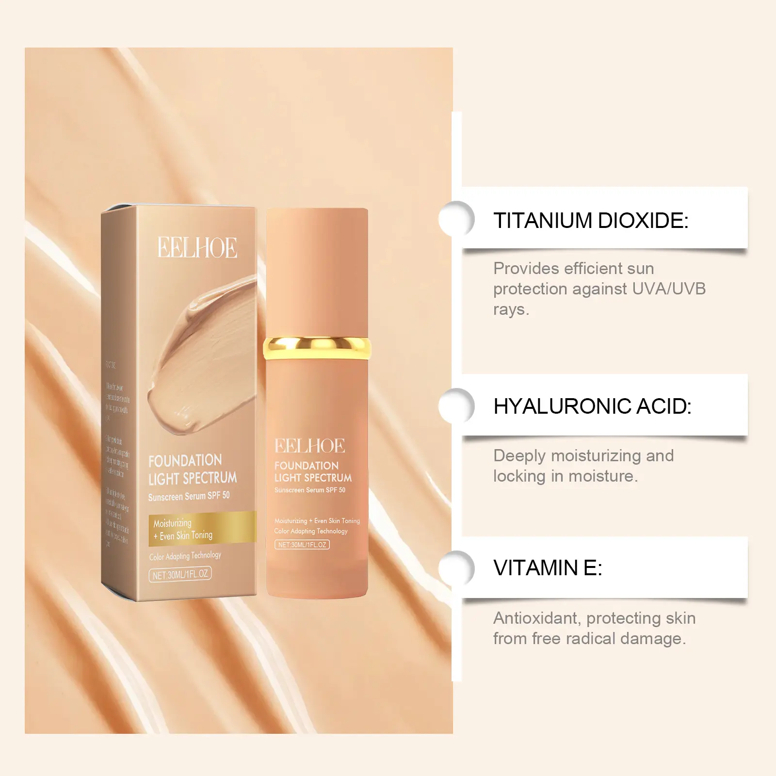 Concealer Liquid Foundation Waterproof Dark Circles Corrector Full Coverage Lasting Moisturizing Base Professional Makeup 30ml