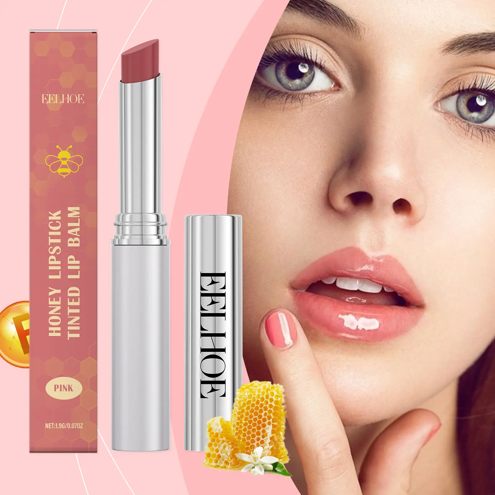 EELHOE Pink Moisturizing Honey lipstick Moisturizing Softening Lip Coloring Hydration lipstick Lipgloss Natural Radiance