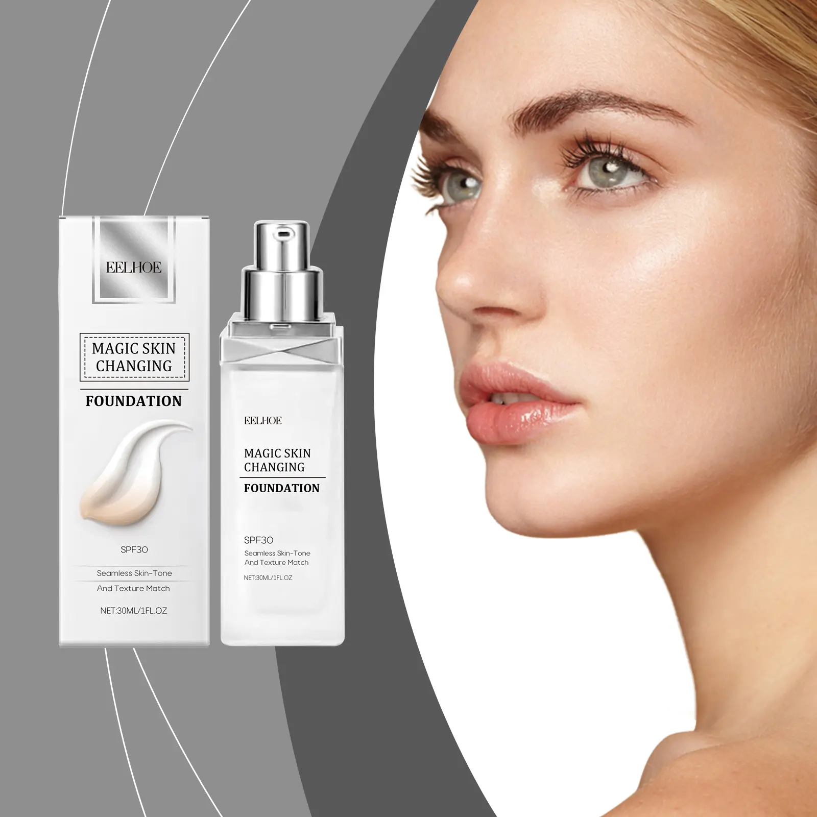 Moisturizing Face Foundation Cream Hyaluronic Acid Long Lasting Oil Control Matte Temperature Change Foundations Makeup Products