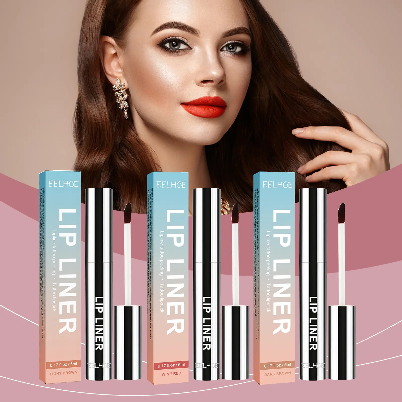 ​EELHOE Peel off Lip Liner Long Lasting Waterproof Moisturizing Lipstick for Lips Makeup Lip Liner Tattoo Peel off Lipgloss Set