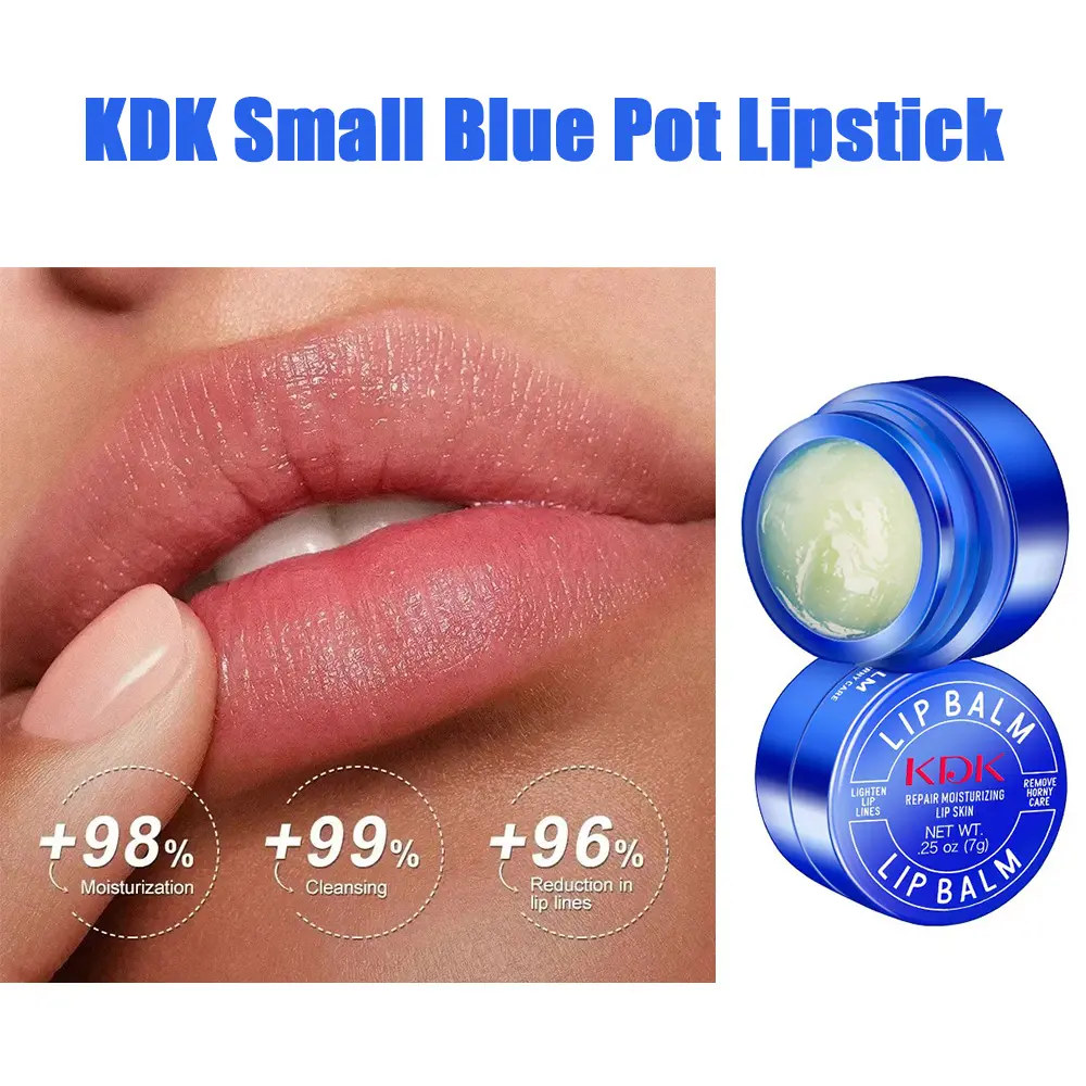 KDK Small Blue Pot Lipstick Exfoliate and Exfoliate Deeply Clean and Restore Lip Gloss Moisturize and Moisturize Lip Care