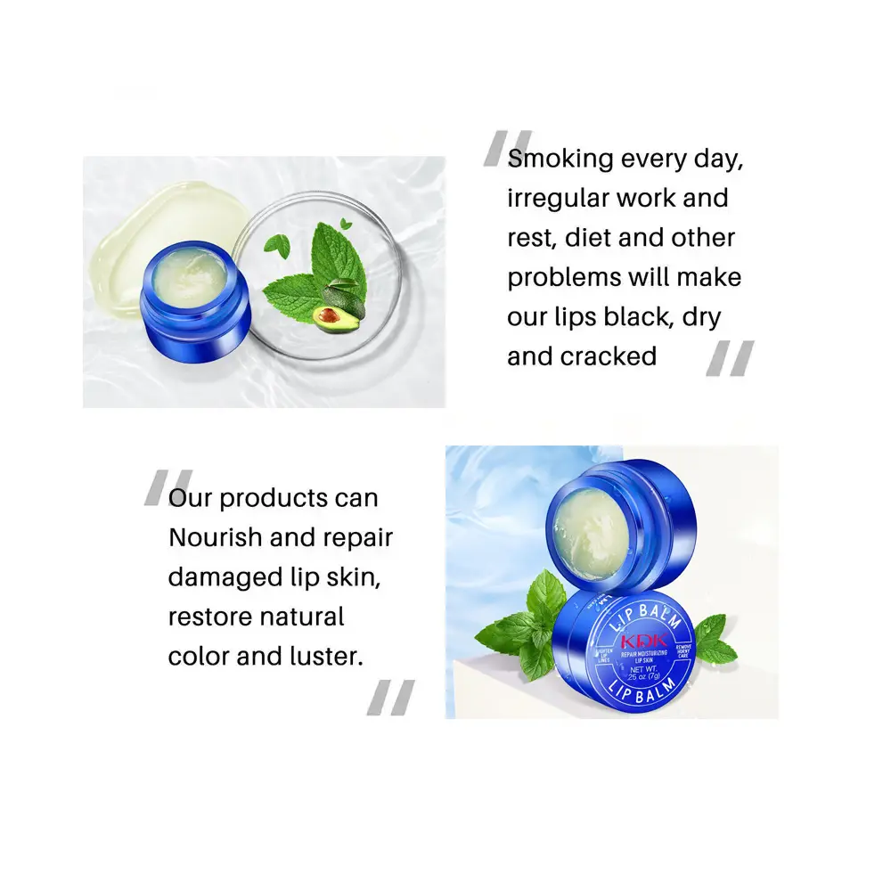 KDK Small Blue Pot Lipstick Exfoliate and Exfoliate Deeply Clean and Restore Lip Gloss Moisturize and Moisturize Lip Care