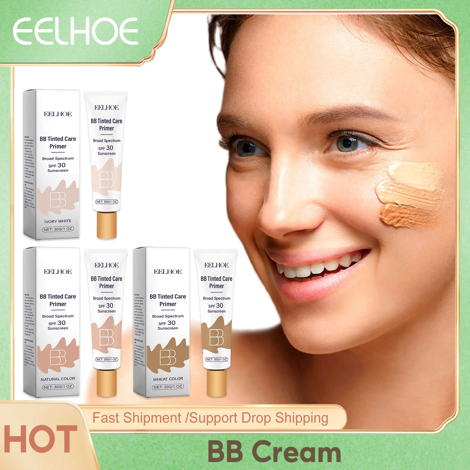 BB Face Primer Acne Pores Blemishes Coverage Moisturizing Sun block Brightening Skin Tone Up Cream BB Cream Foundation Concealer