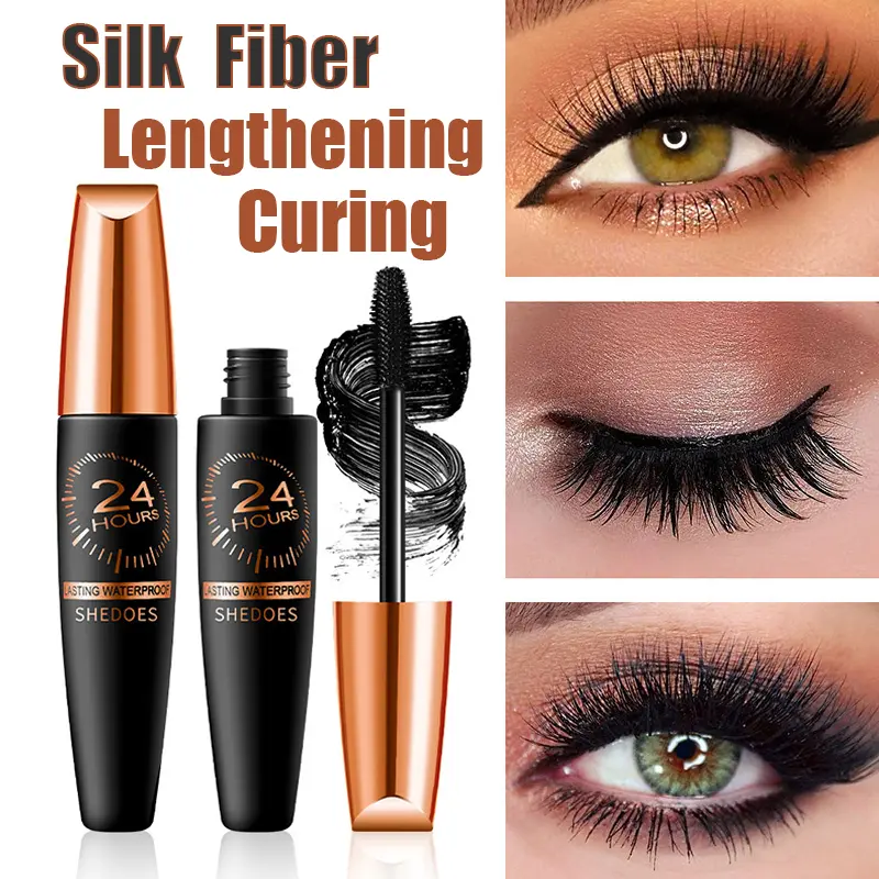 5D Waterproof Matte Mascara Lengthening Eyelashes Women's Make-up Waterproof Mascara Black Silk Fibre Mascara Makeup 2025 New