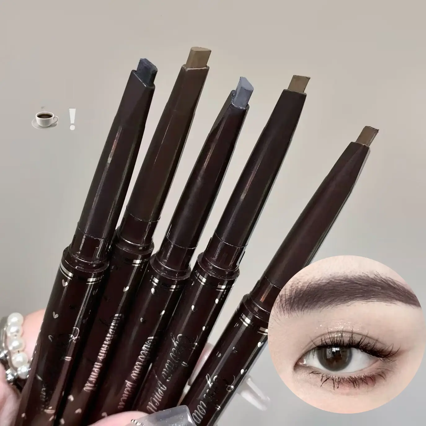 5 Colors Eyebrow Cosmetics Pencil Waterproof Double-head Eyebrow Tattoo Natural Enhancers Makeup Paint Eyebrow Pencil With Brush