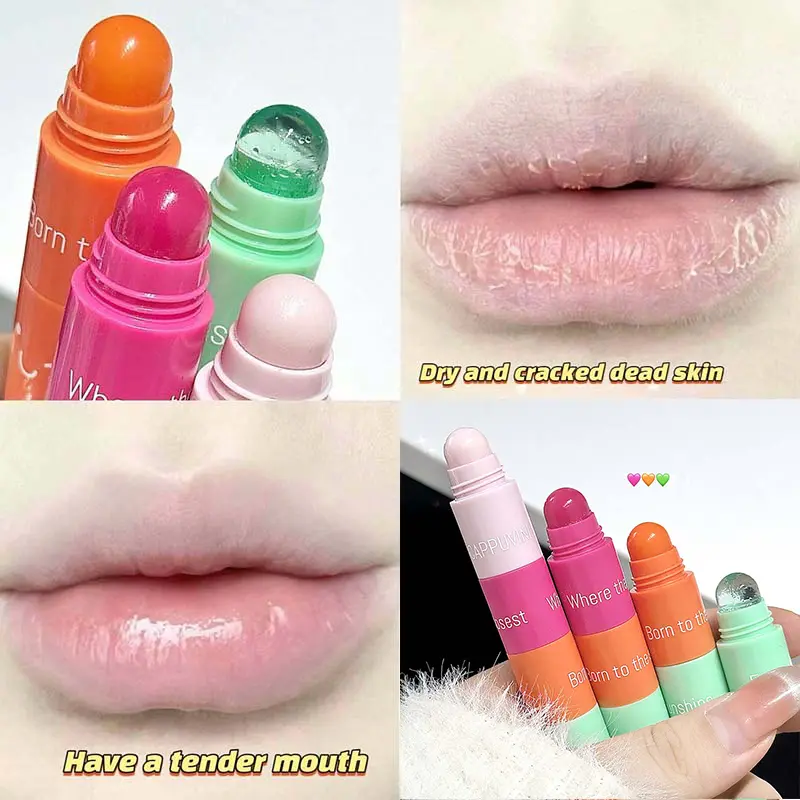4 In 1 Color-changing Lip Balm Combo Kit Moisturizing Colorless Pink Orange Hydrating Lip Care Anti-dryness Primer Lipstick Pen
