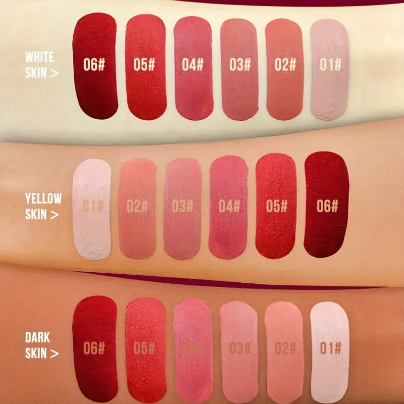 6 Shades High Shiny Lip Gloss Lip Color Vivid High Pigment Lipstick, Long Lasting Moisturizing Non-Sticky Finish Water Lip Tint