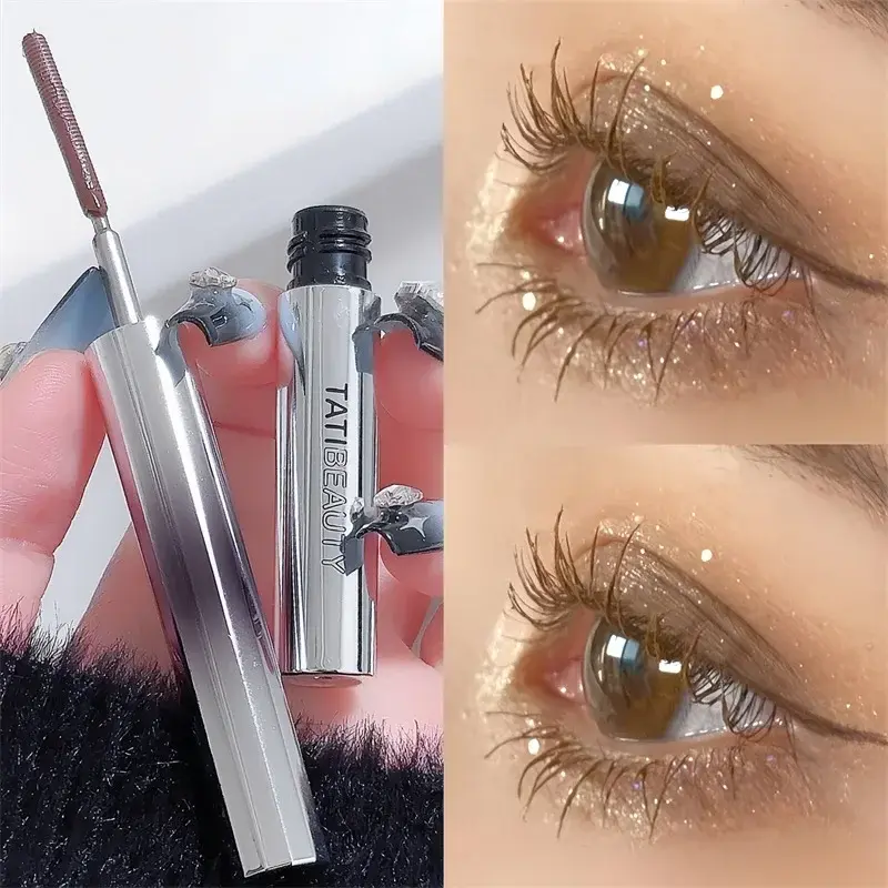 Metal Bar Type Head Mascara Waterproof Lasting Extra Volume Smudge-proof Curling Lengthening Eyelash Extension Eye Makeup Tools