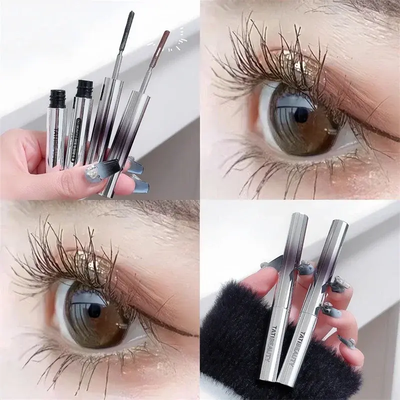 Metal Bar Type Head Mascara Waterproof Lasting Extra Volume Smudge-proof Curling Lengthening Eyelash Extension Eye Makeup Tools