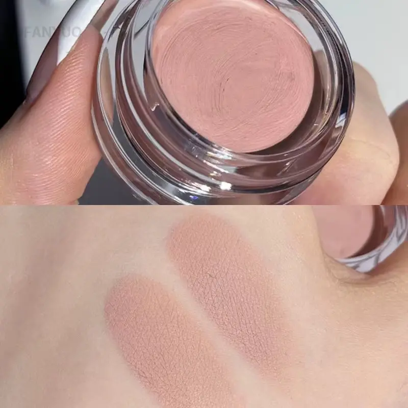 Matte Nude Eyeshadow Cream Silky Waterproof Soft Eye Shadow Pigment Primer Pink Brown Long-lasting Monochrome Peach Eye Shadow