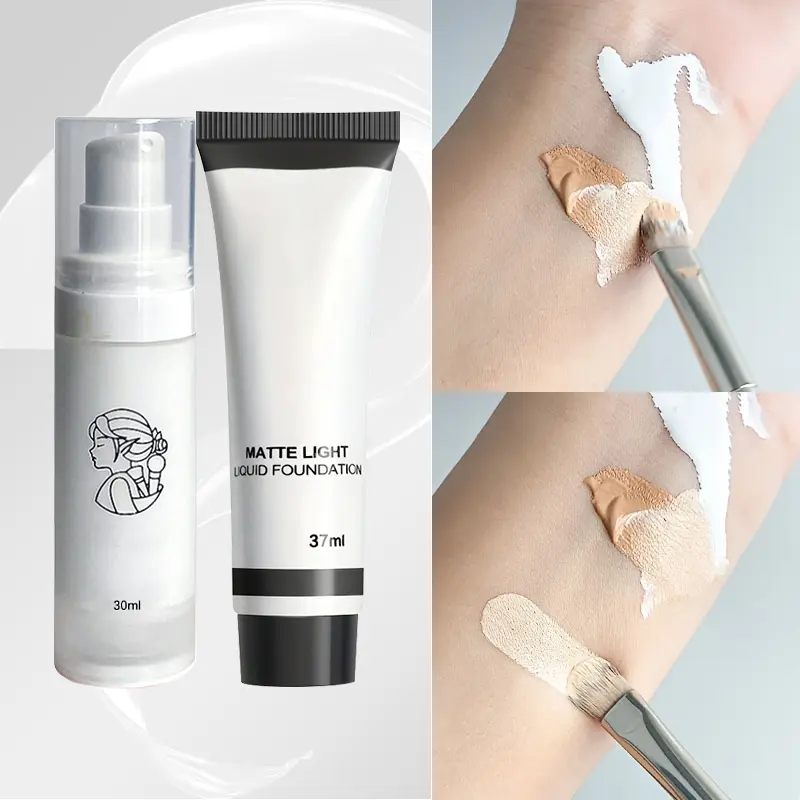 1/2pcsLiquid Toner Blending Base,Matte Light White Foundation Concealer Cream Pure White Brightening Makeup for Cosplay Festival