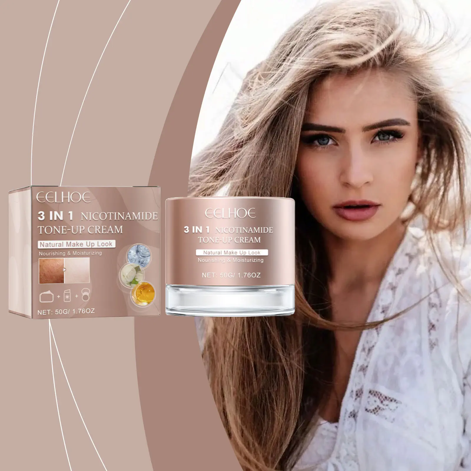 EELHOE 3 in 1 High Coverage Makeup Base Primer Waterproof Oil Control Moisturizing Brightening Concealer Smooth Tone up Cream