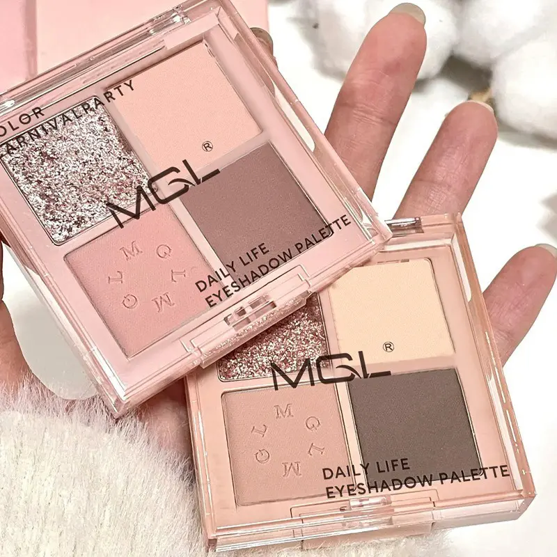 4Color Nature Eyeshadow Palette Earth Brown Eye Makeup Long Lasting Eye Shadow Glitter Matte Eyeshadow Korean Eye Makeup Palette