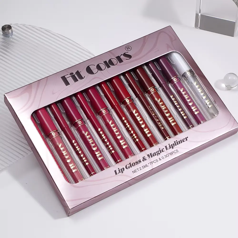 13 Color Rendering Lip Gloss Set Long-Lasting Waterproof And Sweat Resistant Easy To Apply Lip Makeup And Cosmetics