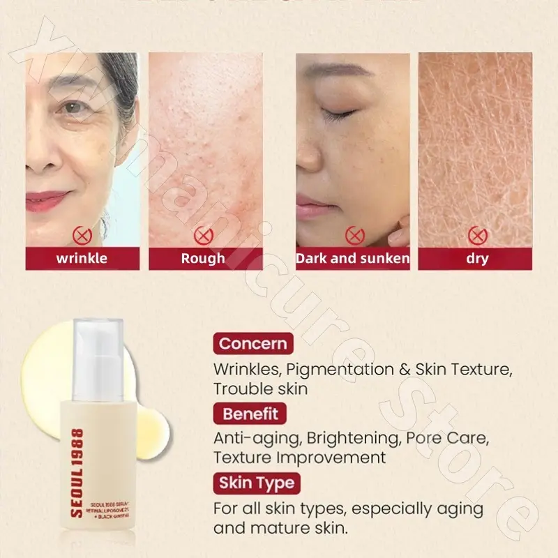 Retinol Essence 30ml Ginseng Facial Essence Removes Blackheads and Closes Mouth To Brightens Skin To Improve Dullness