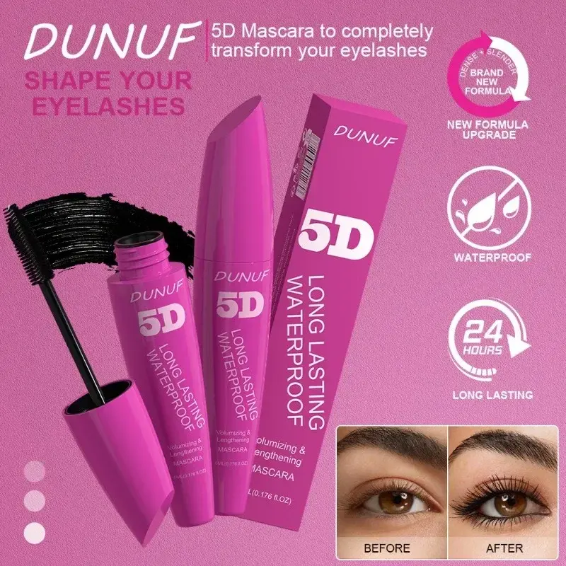 Lashes Mascara Lasting Natural Waterproof Silk Fiber Mascara Black Long Curling Eyelash Extensions Sexy Eyes Makeup Cosmetics