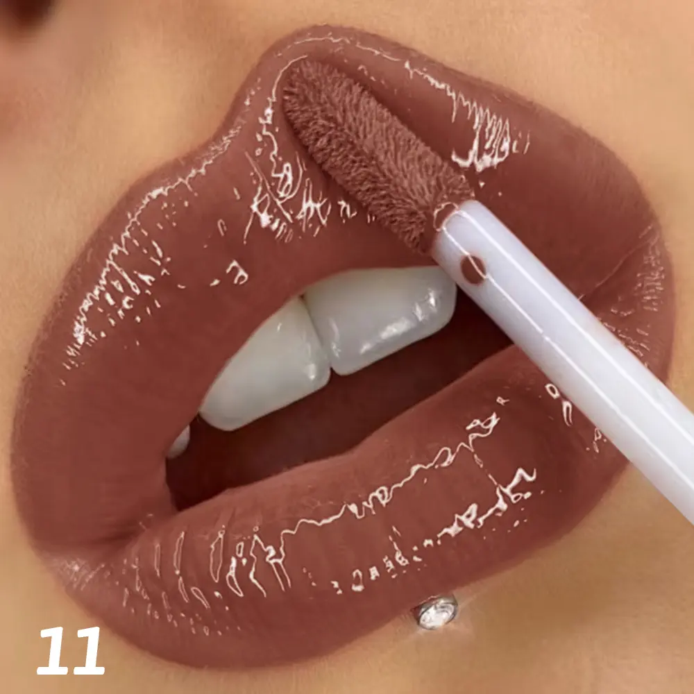 Waterproof quick-drying lip glaze, 16 colors available for mirror-finished lip glaze, clear and non-sticky, non-fading, waterpro