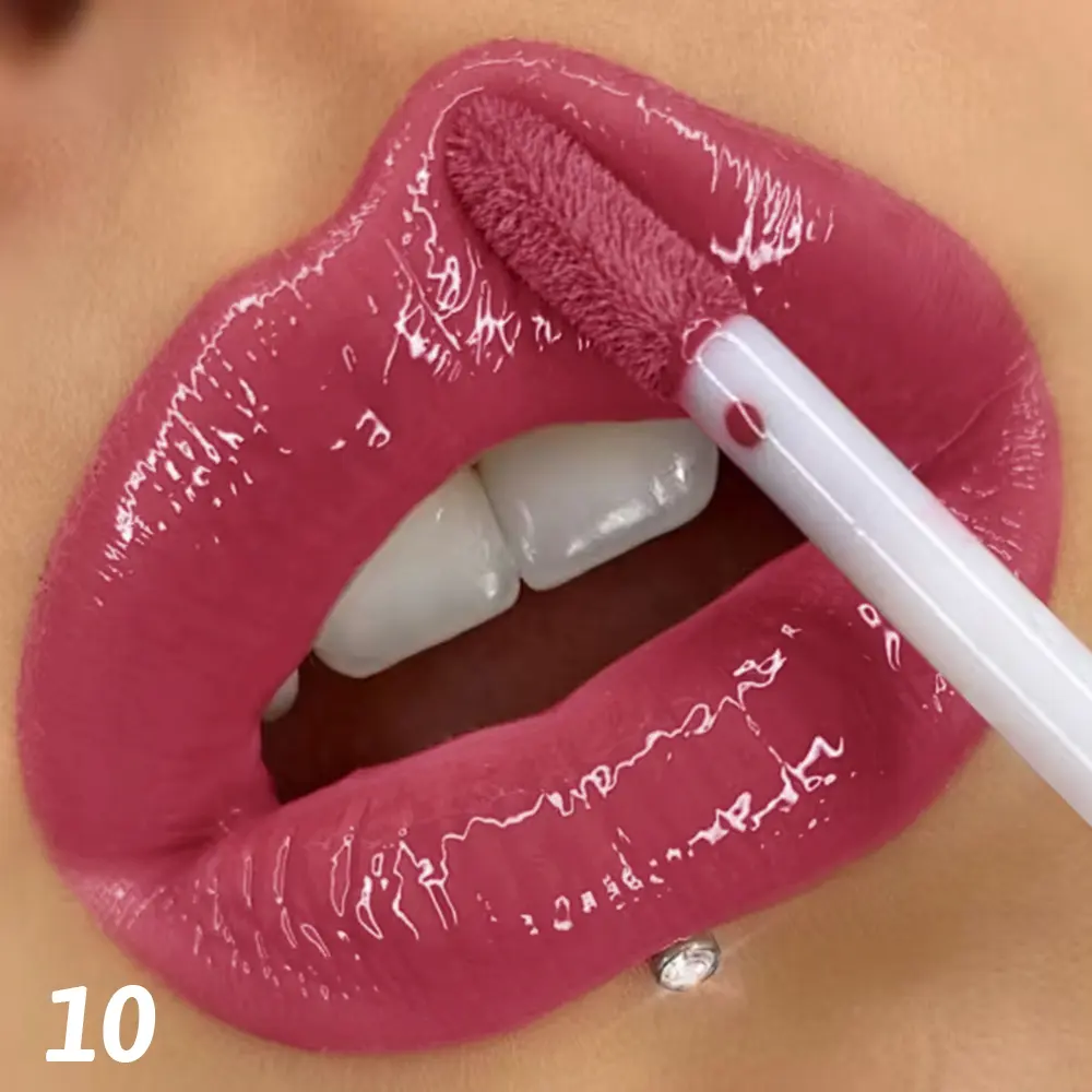 Waterproof quick-drying lip glaze, 16 colors available for mirror-finished lip glaze, clear and non-sticky, non-fading, waterpro