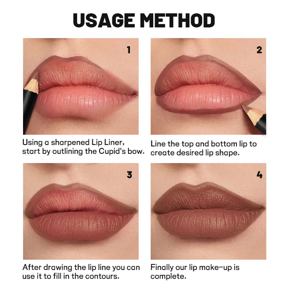 Pudaier Matte Lip Liner  Waterproof Lip Liner, Valentine's Day Choice