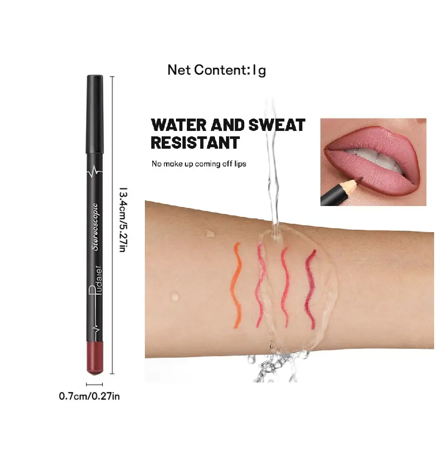 Pudaier Matte Lip Liner  Waterproof Lip Liner, Valentine's Day Choice