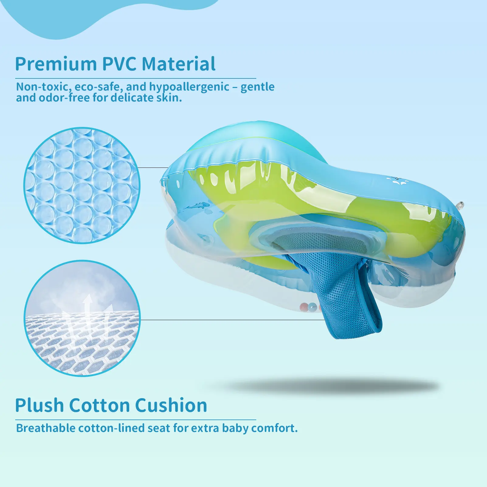 Swimbobo New Upgrade Baby Swimming Pool Float With Canopy Inflatable Infant Floating Ring Kids Swim Circle Bathing Summer Toys