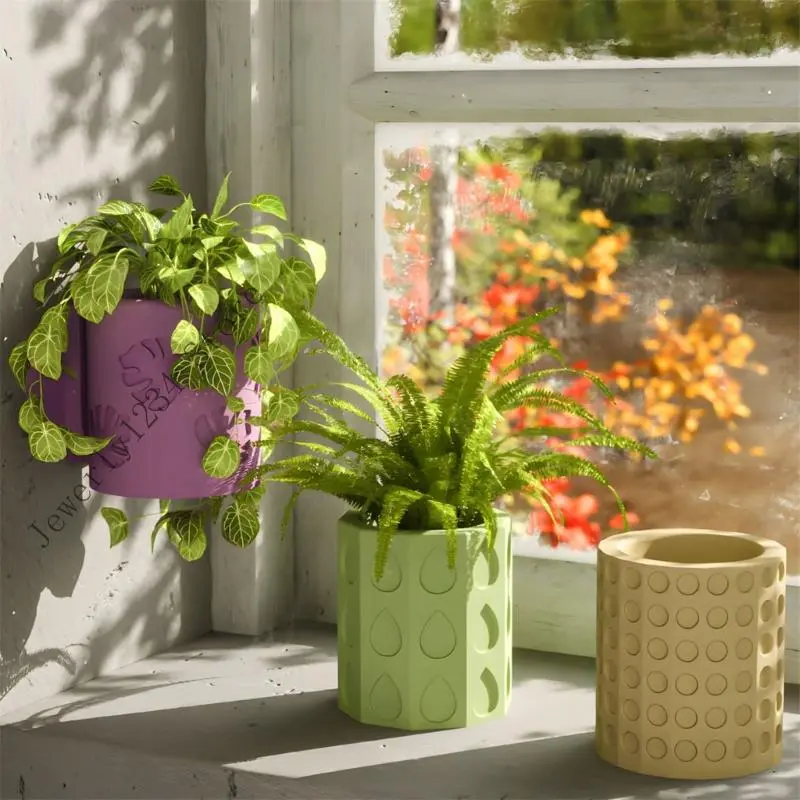 87HB Silicone Mold for Succulent Vase Artistic Flower Pot Wall Hanging Planter Mold
