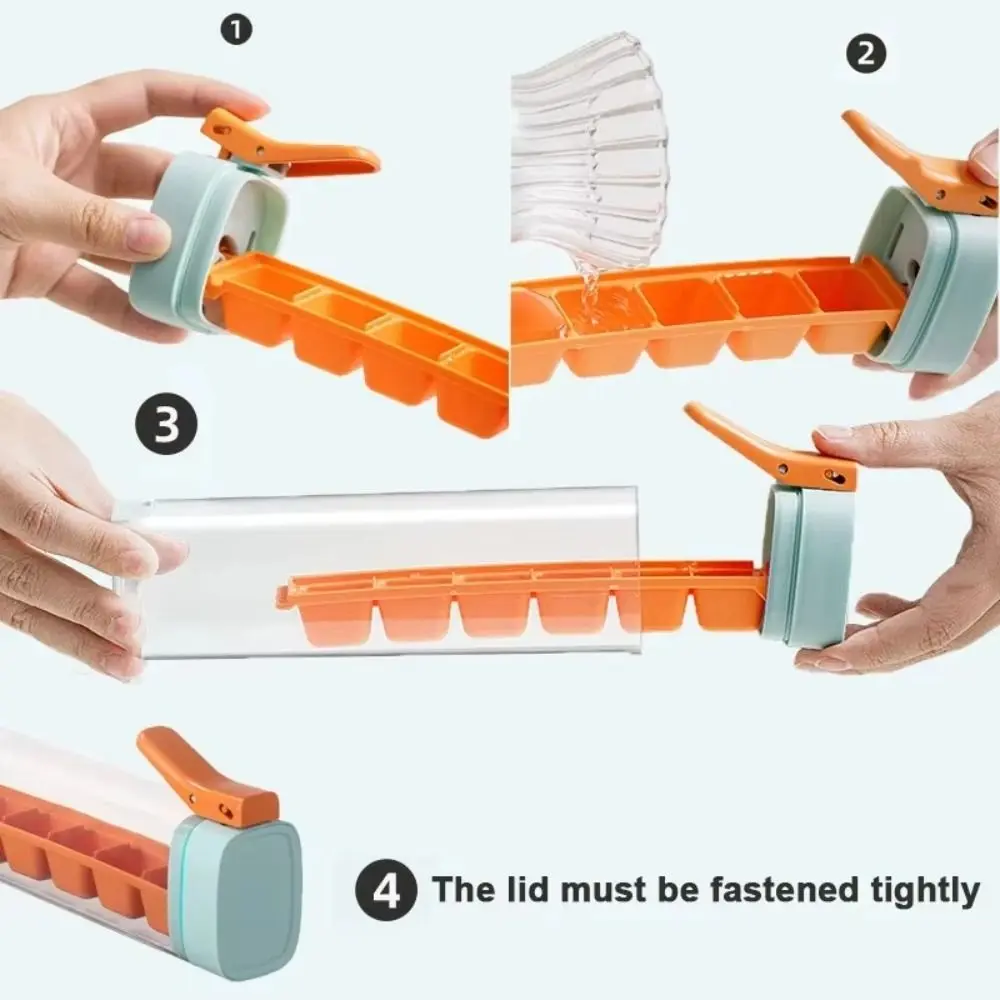 Convenient One-handed Press Ice Cube Tray 6 Compartment Easy Push Ice Tray Molds Plastics Easy Removal Ice Lattice Whiskey
