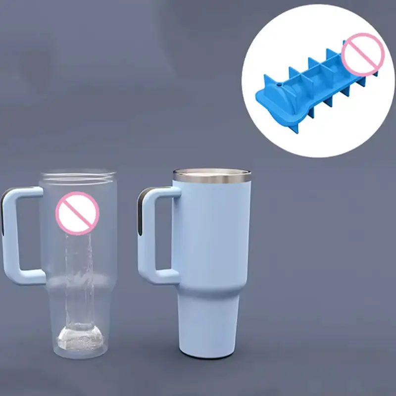 1PC Funny Ice Cube Mold with Lid and funnel Food Grade Silicone Ice Maker Adults Prank Ice Cube Mold Kitchen Bar Ice Accessories