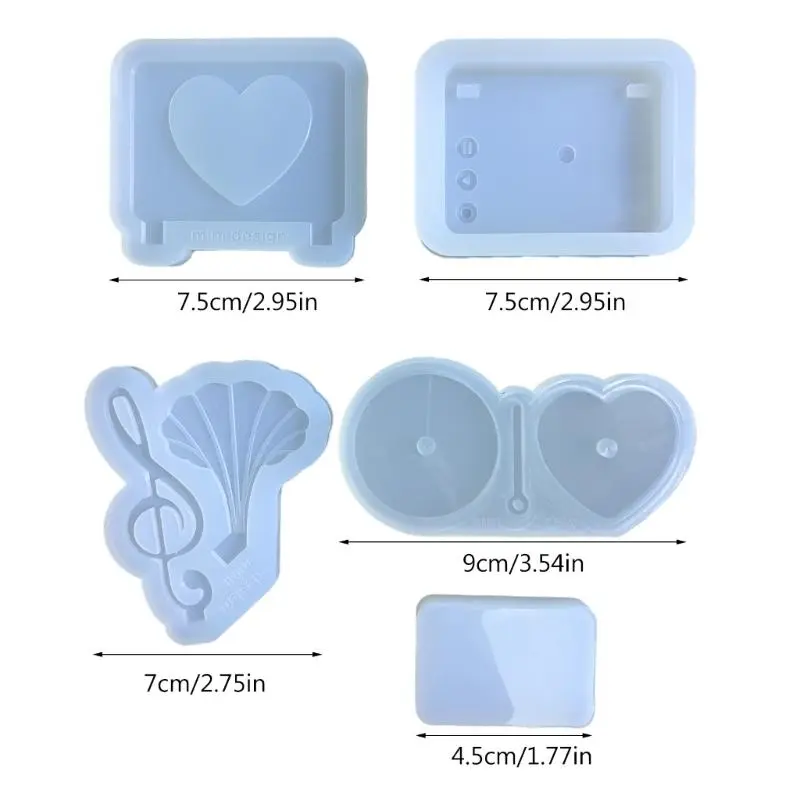 91AC Resin Shaker Mold Picture Frame Silicone Mold Record Player Resin Molds