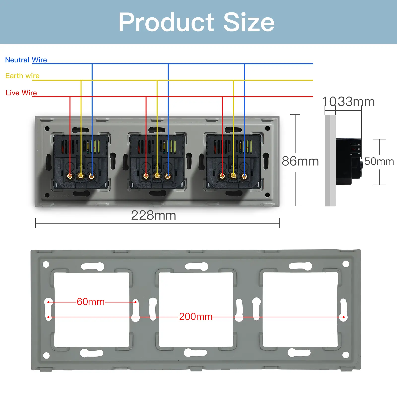 BSEED Type-C Interface Outlet Wall EU Standard Sockets With USB Charge Port Wall Power Socket With USB For Home Glass Panel 2.1A