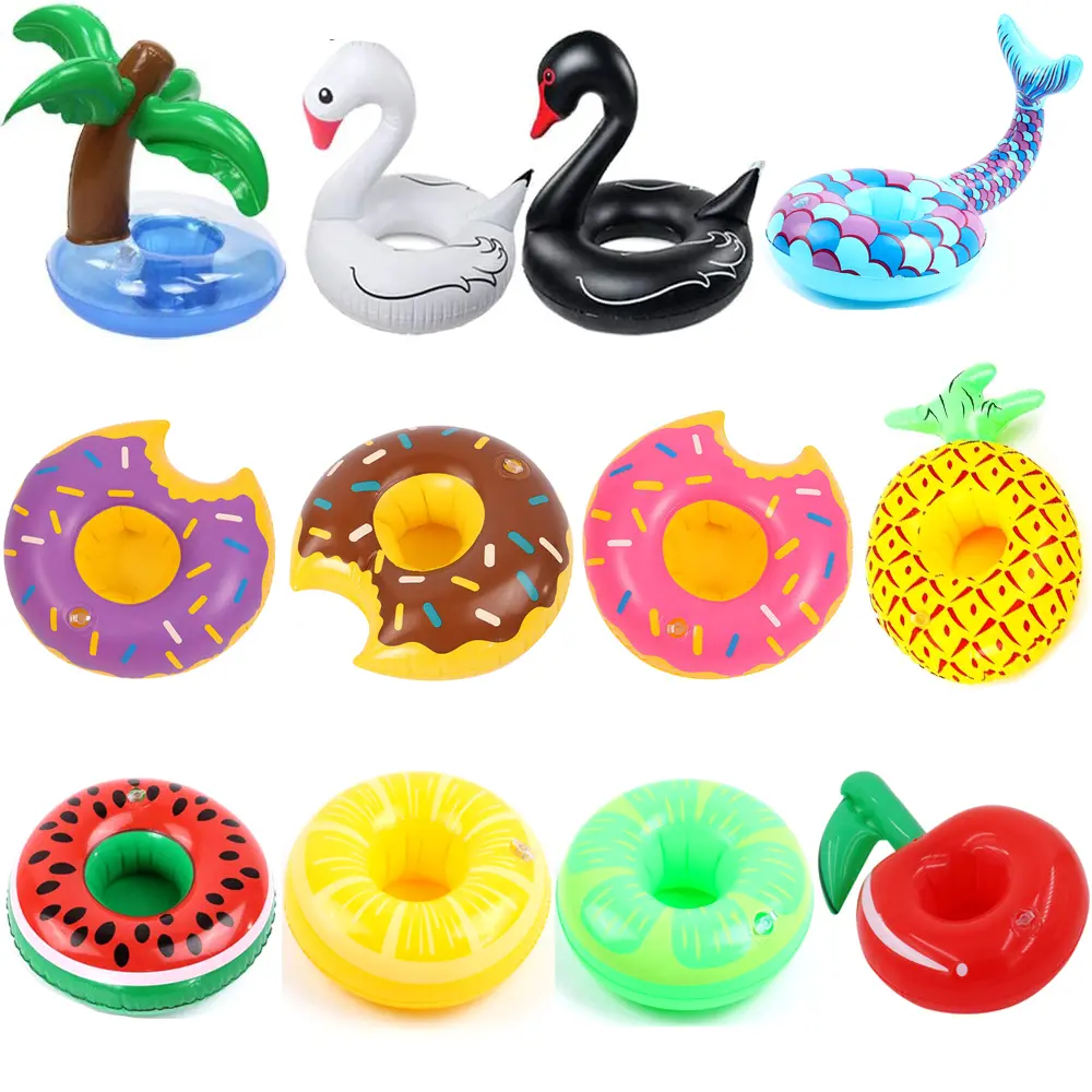 Swimming Pool Drink Cup Stand Holder Float Toy Coasters Inflatable Drink Holder For Beverage Bottle Kids Toys and Pool Party