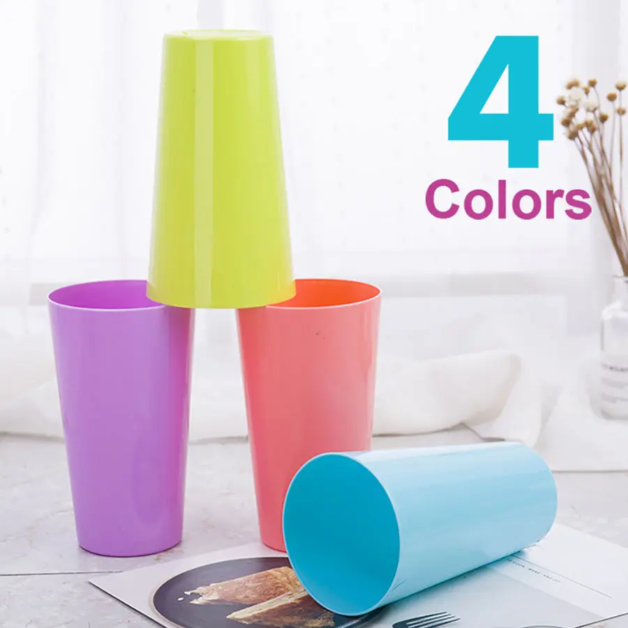 Reusable Plastic Cups 18 OZ / 530ML - Plastic Cups Dishwasher Safe PP Plastic Tumblers Drinking Cups Unbreakable Big Cup