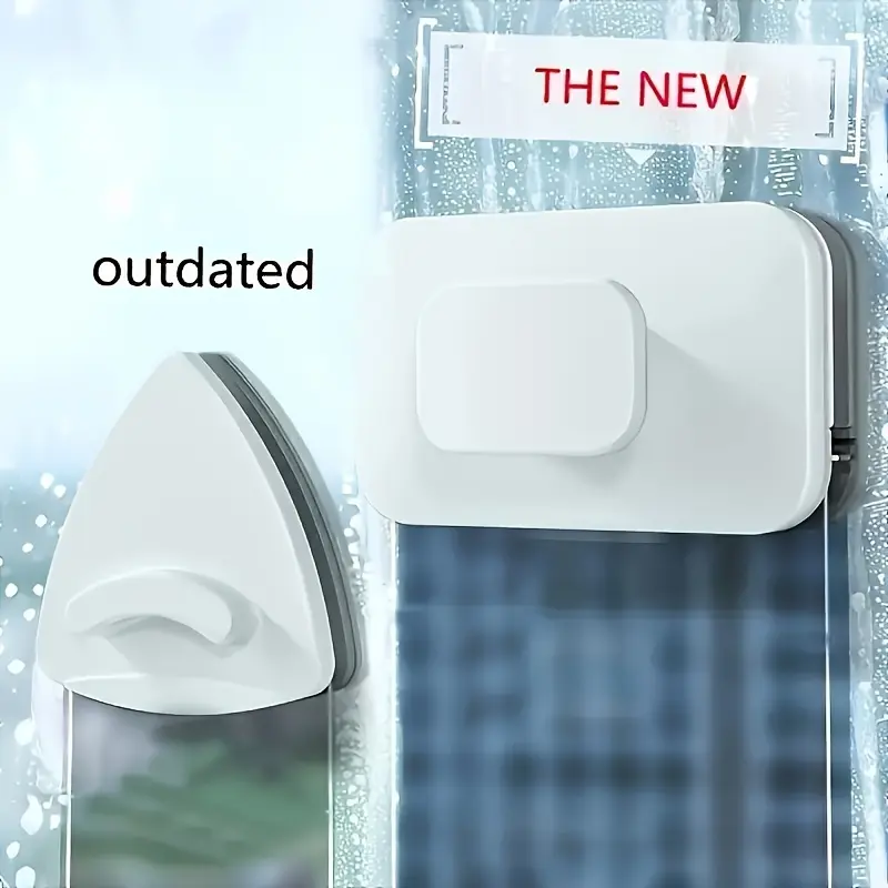 1PC Double-sided Magnetic Window Cleaning Brush Anti-pinch Design with Safety Rope Suitable for 3-10mm Thickness Glass Convenien