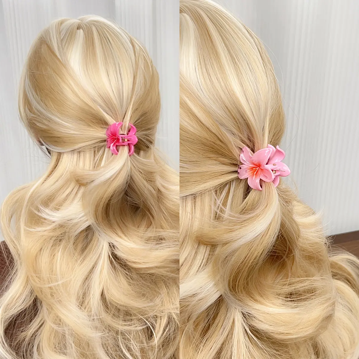 6Pcs Fashion Colorful Transparent Flower Small Hair Claw Clips clamp Hairpin Barrette for Thick Thin Hair Accessories for Women