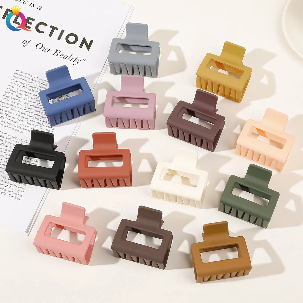 5cm Square Matte Jelly Hair Claw Clips Small Size Non-slip Hair Jaw Clamps for Women Girls Headwear Hair Styling Accessories