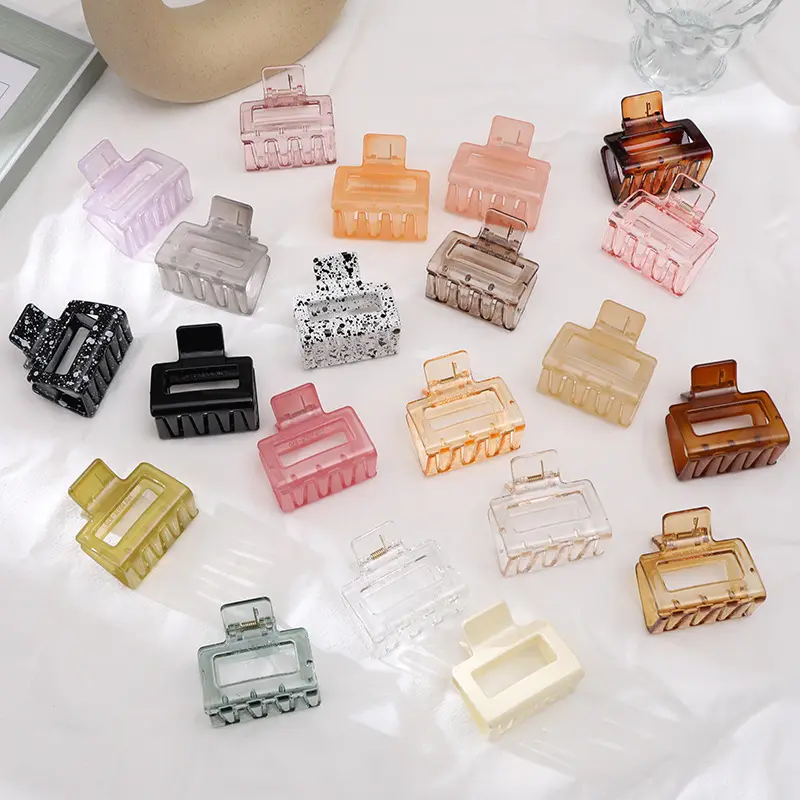 5CM Women Elegant Square Hair Claws Solid Color Acrylic Hairpins Korean Cute Barrette Hair Clips Headwear Girls Hair Accessories