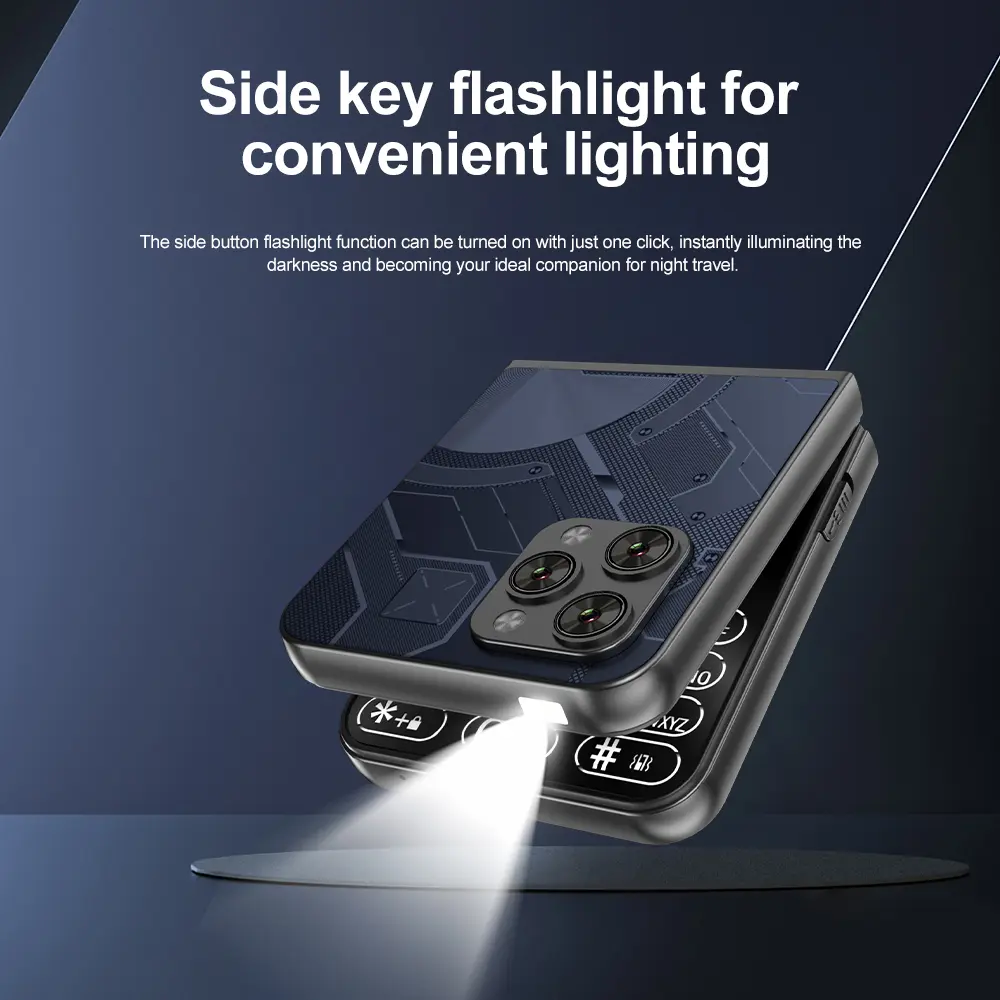 SERVO Flilo9 Foldable Mobile Phone 3G WCDMA Call Recording Flashlight Speed Dial Blacklist Flip Cellular Phones Dual SIM Standby