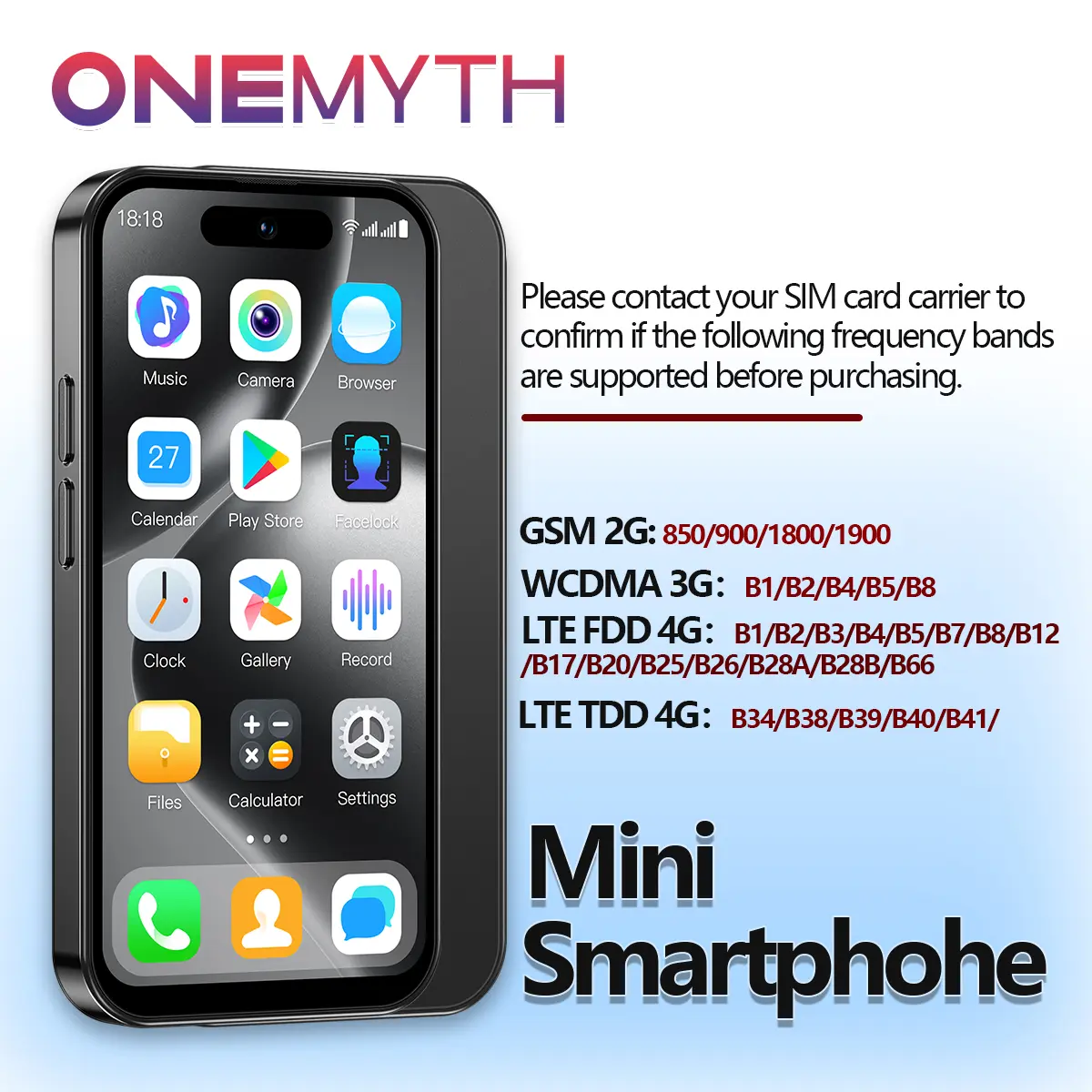 New ONEMYTH M17 Pro Mini Smartphone 4G Dual SIM 4.0-inch HD 2000mAh WIFI 2GB+16GB Android 12 Play Store Small Phone
