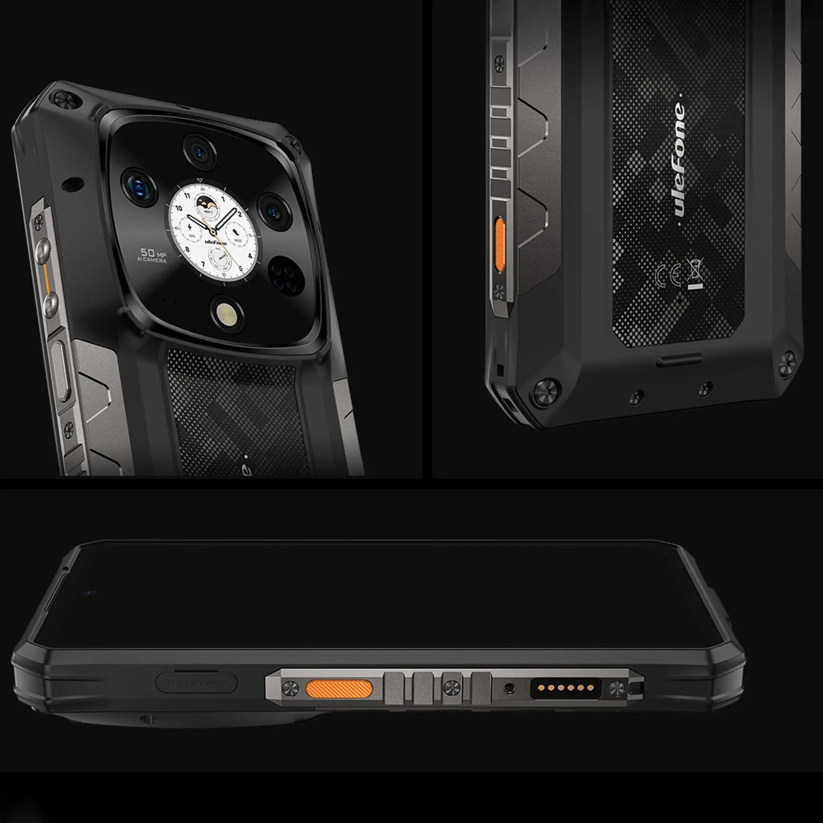 Ulefone Armor 28 Pro 5G AI Rugged Phone 16GB+512GB 10600mAh Battery120W 6.67”AMOLED Android 15 MTK Dimensity 7300 Smartphone