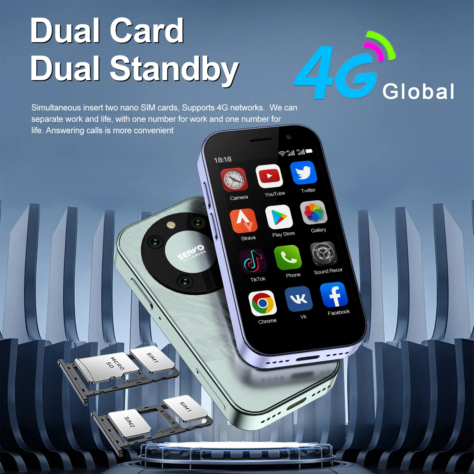 Global Version KING9000 4G Mini Smartphone 3.0" Dual SIM 16GB+2GB Android OS Google Play Original Small Mobile Phone Google Play