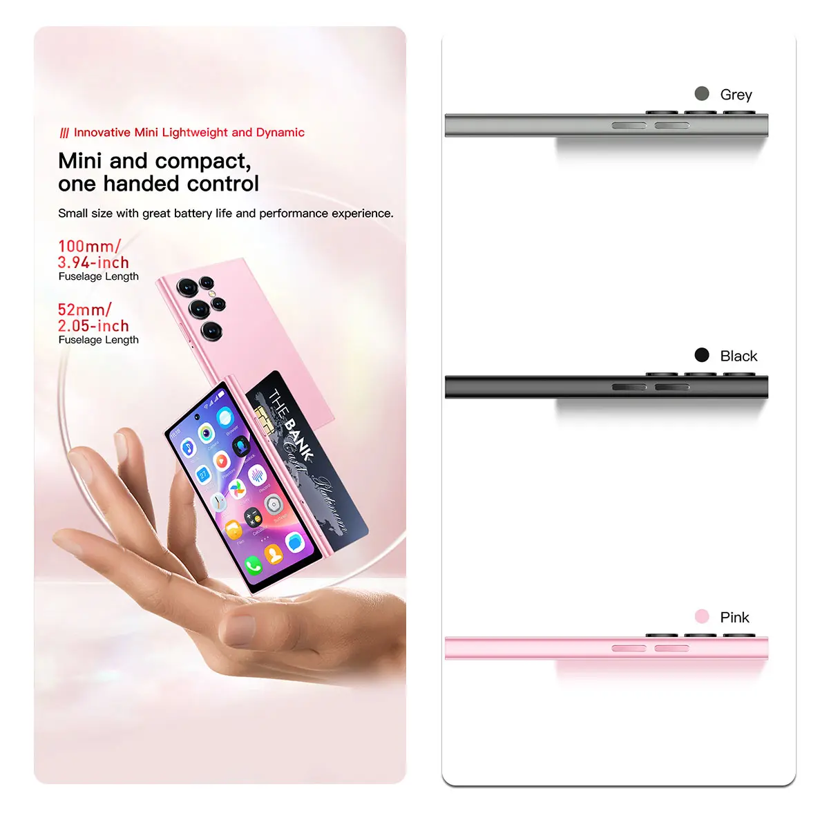 【World Premiere】ONEMYTH S26 Pro Mini Smartphone 4G Network Dual SIM Play Store 4.0 Inch HD Display 2000mAh 2GB+16GB Android 12.0