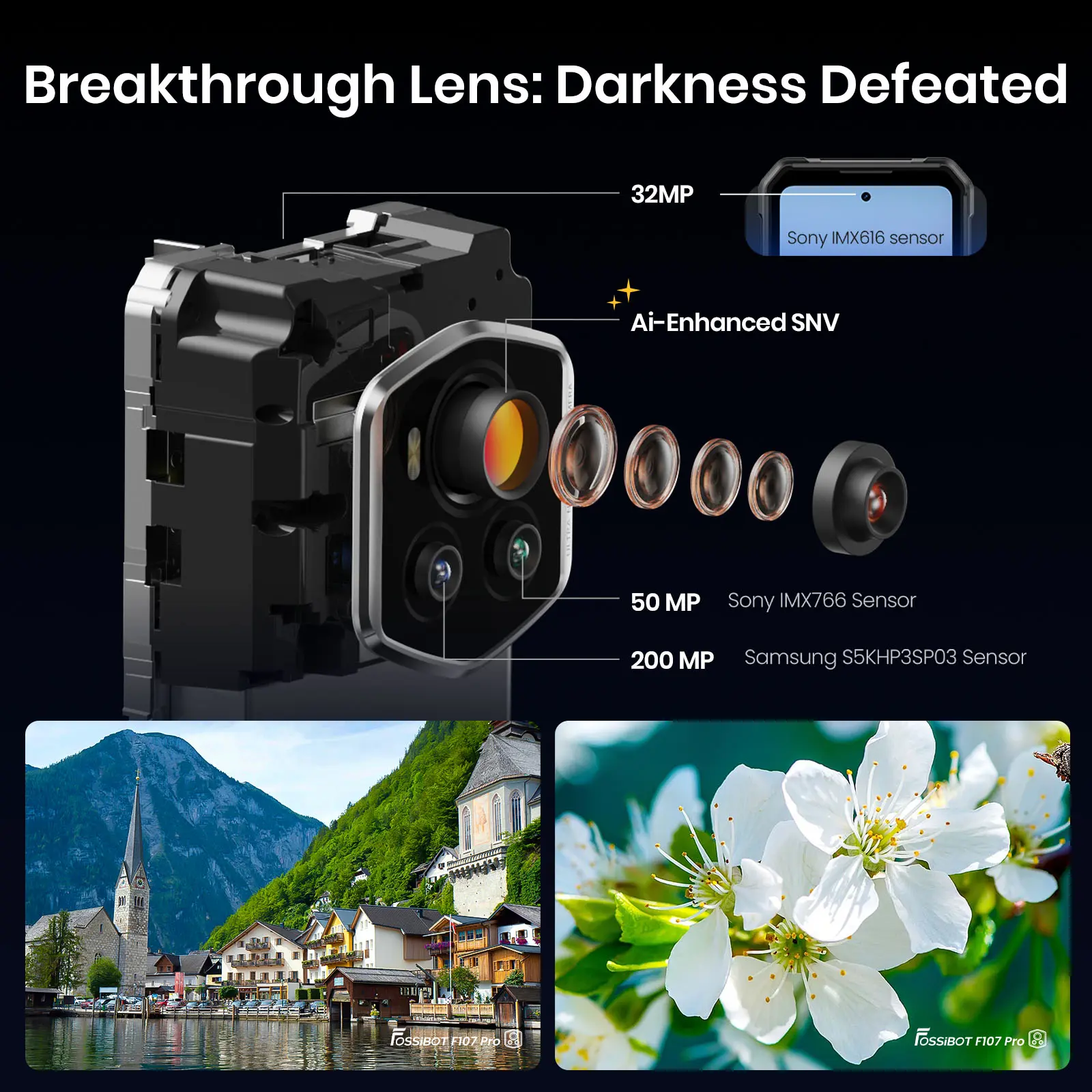 FOSSiBOT F107 PRO Rugged Smartphone Android 15 OS,30GB(12+18)+512GB ROM,6.95"FHD+ 5G Mobile Phone 28000mAh Battery,NFC/Face ID