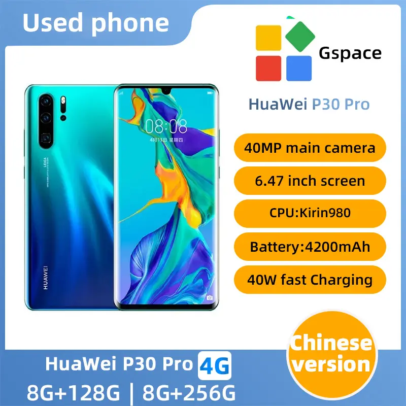 Original CN Version Huawei P30 Pro Smartphone Android 6.47 inch 40MP Camera 128GB/512GB Google Play Store Mobile used phones