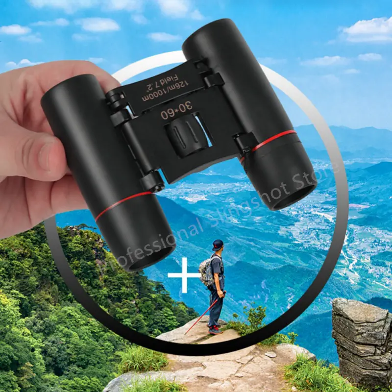 30X60 Dual HD IPX4 Waterproof FMC Coating Portable Folding High Power Telescope Concert Hunting Sports Competition