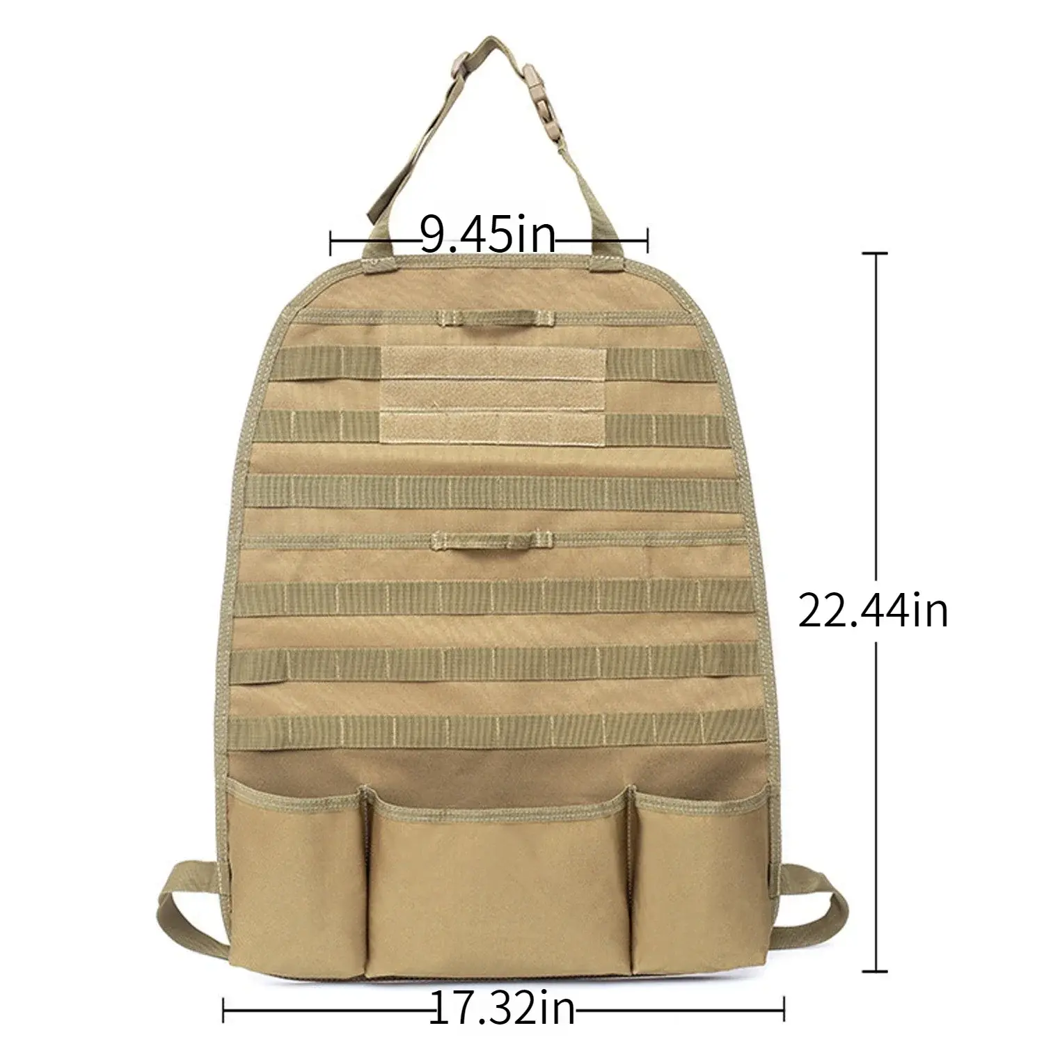 Tactical Car Seat Back Organizer, Vehicle Panel Universal Fit Car Back Seat Cover Protector, Universal Travel Car Accessories