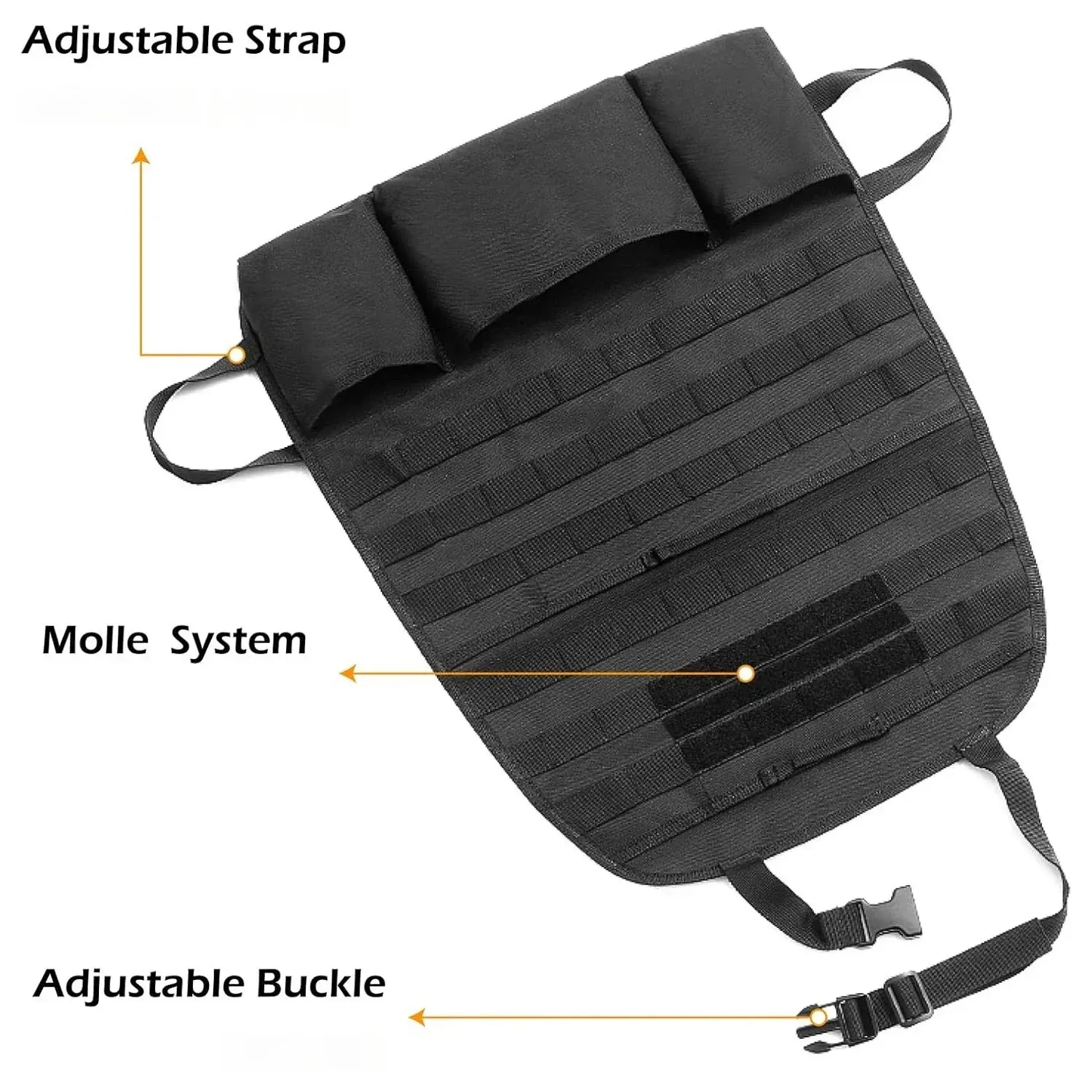 Tactical Car Seat Back Organizer, Vehicle Panel Universal Fit Car Back Seat Cover Protector, Universal Travel Car Accessories